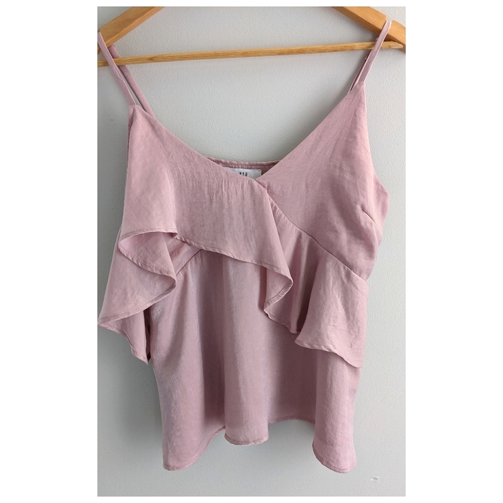 NSR One Shoulder Ruffle Spaghetti Strap Cami Top